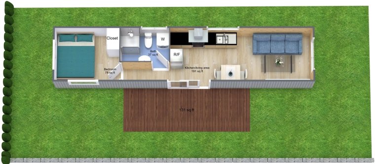 Дома из морского контейнера 20 футов