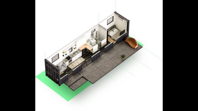 Дом из 2 контейнеров 40 футов планировка