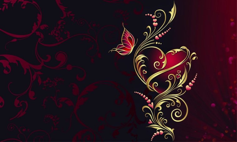 Золотой рисунок на черном фоне