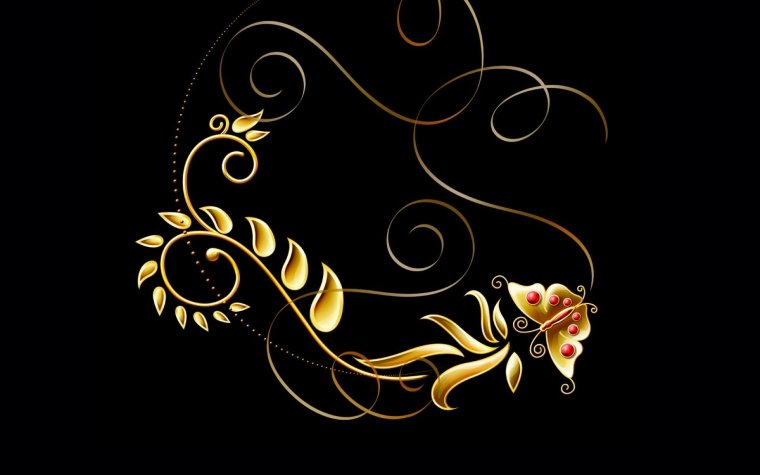 Черно золотые цветы