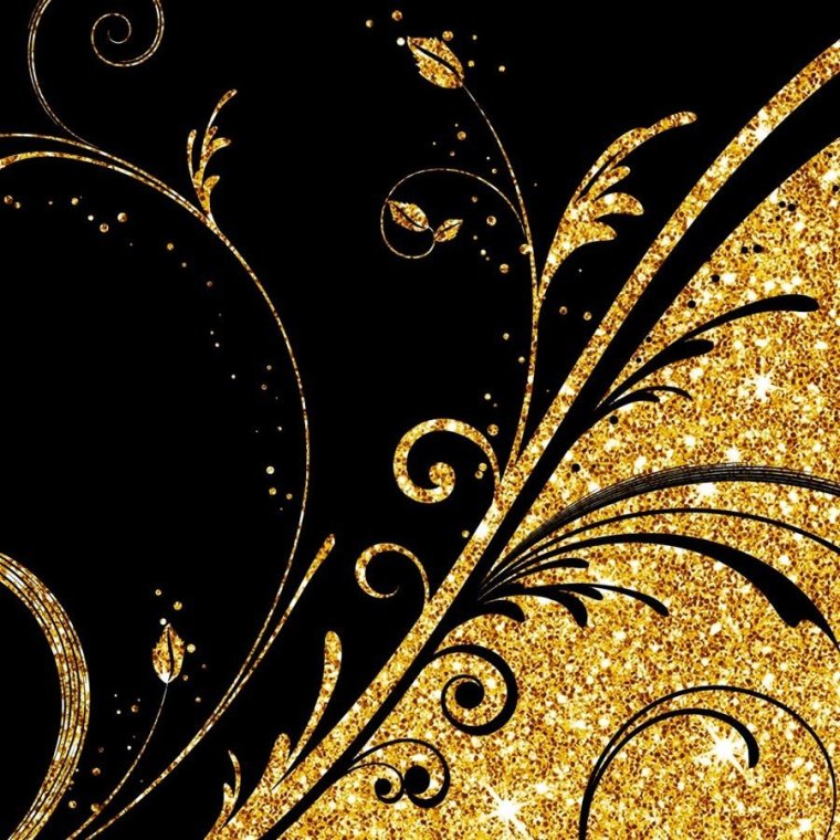 Золото на черном фоне
