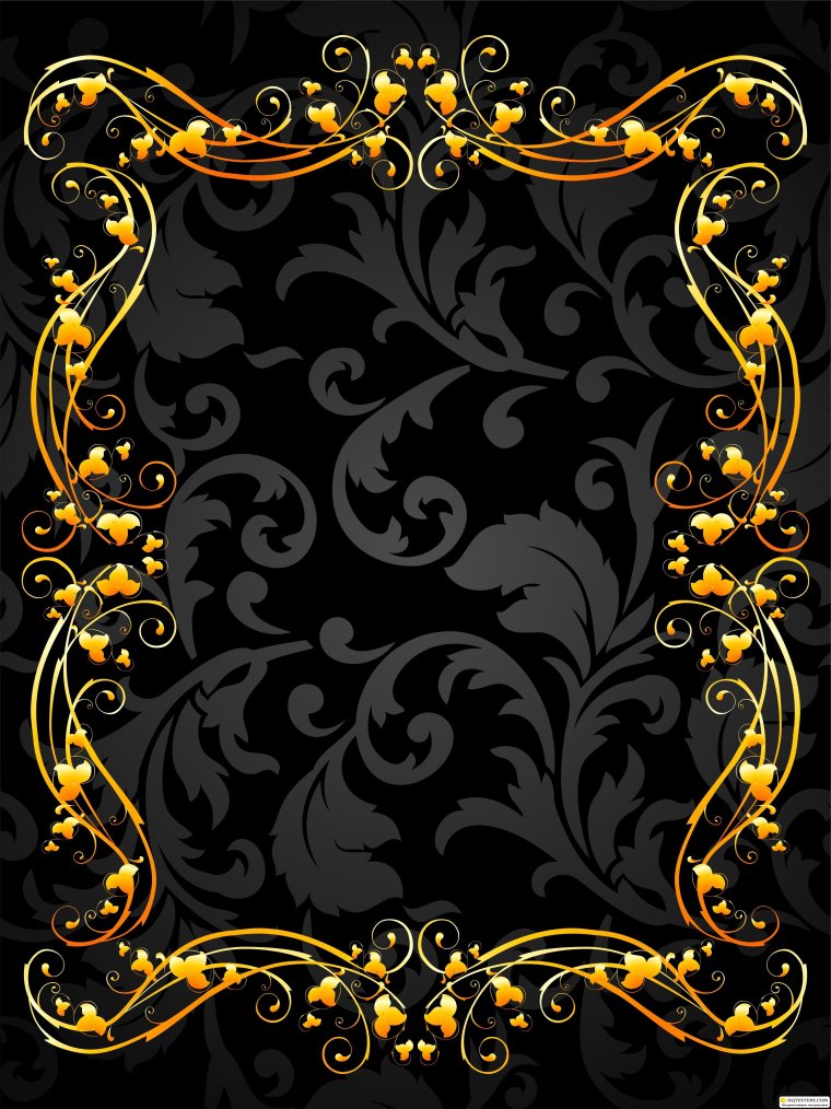 Фон чёрный с золотом вертикально