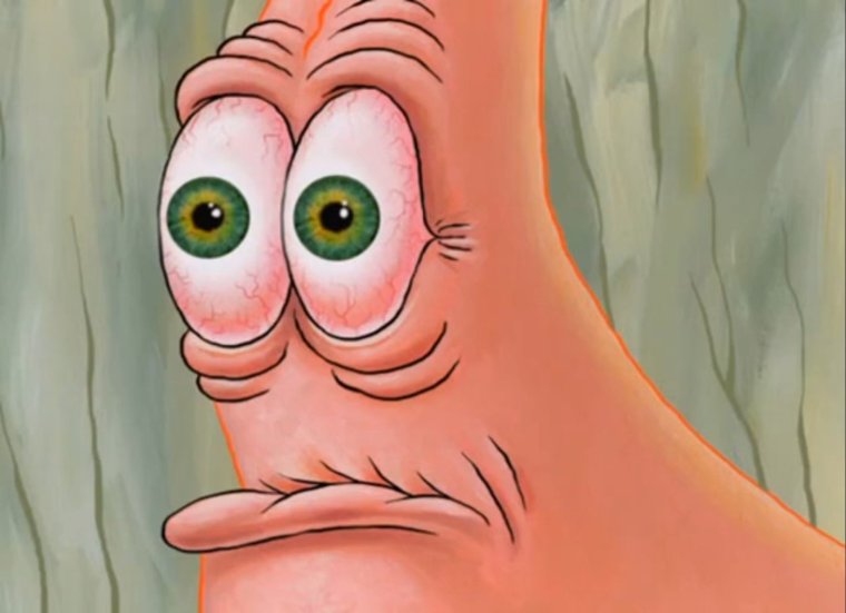 Мультяшка с вытаращенными глазами
