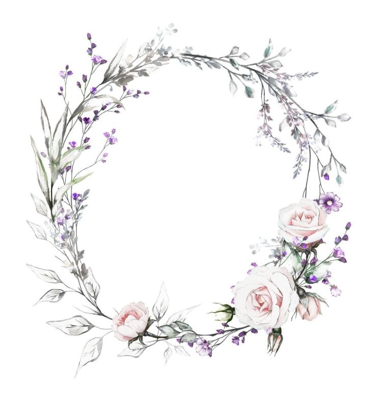 Рамка из цветов акварель