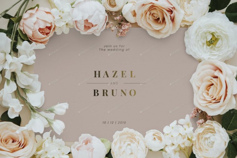 Приглашение на свадьбу "цветы"