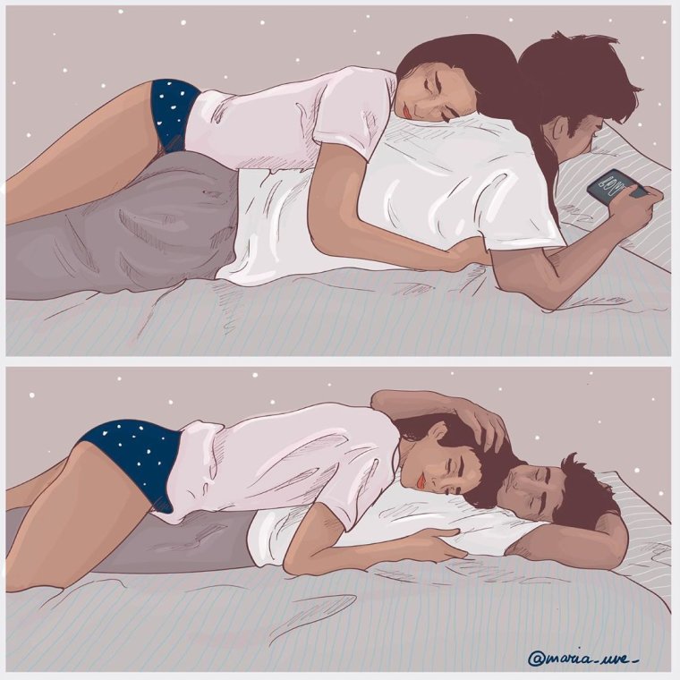 Нура и Вильям в кровати