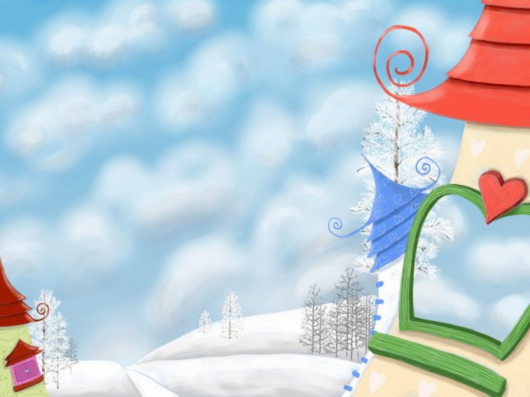 Зимний фон для презентации для детей