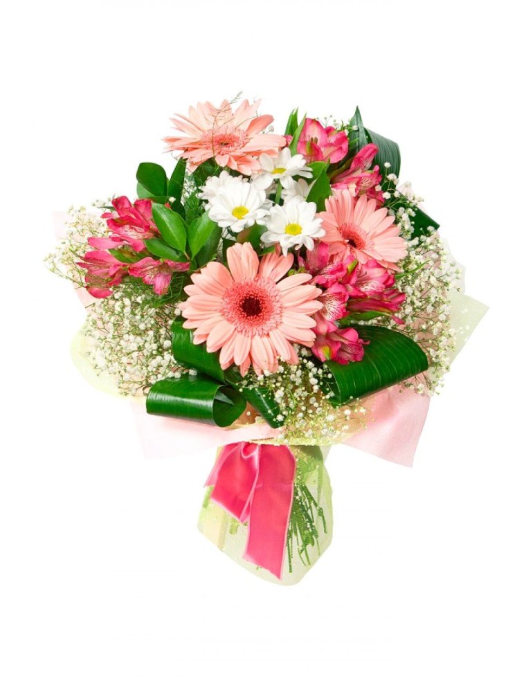 Гербер Аспидистра Хризантема букет