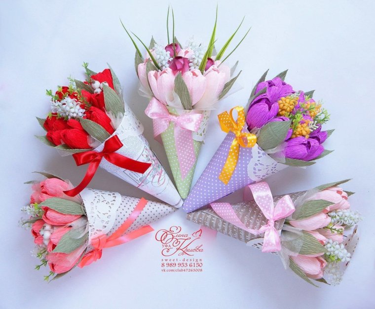 Букет из конфет в кулечке мастер класс