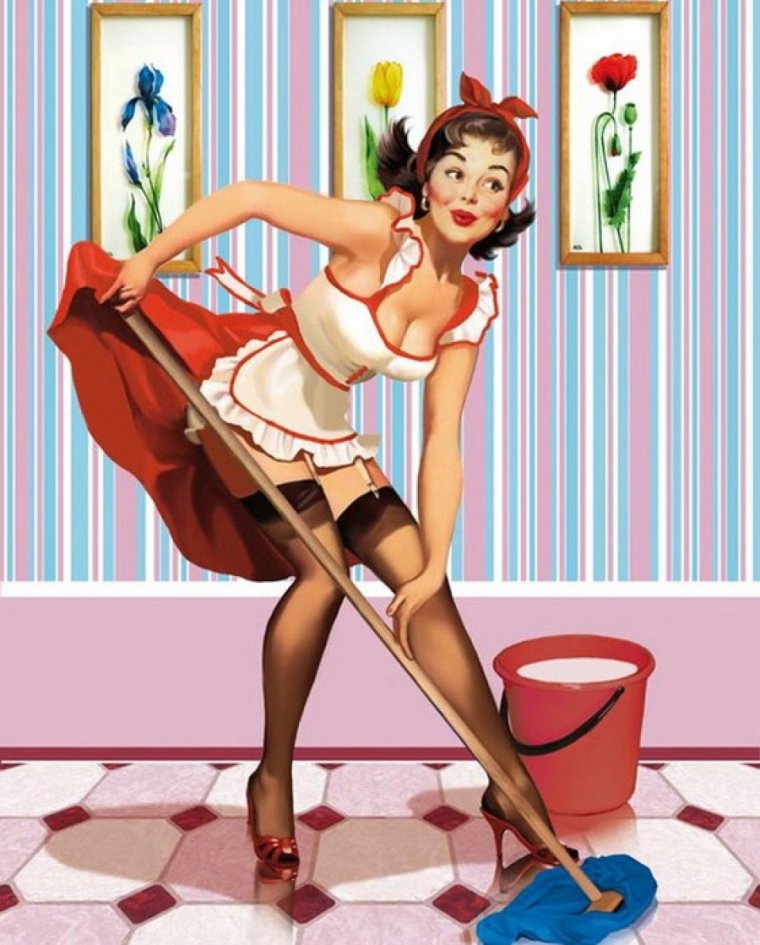 Пин ап уборщица