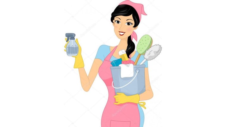 Карикатура уборка в доме