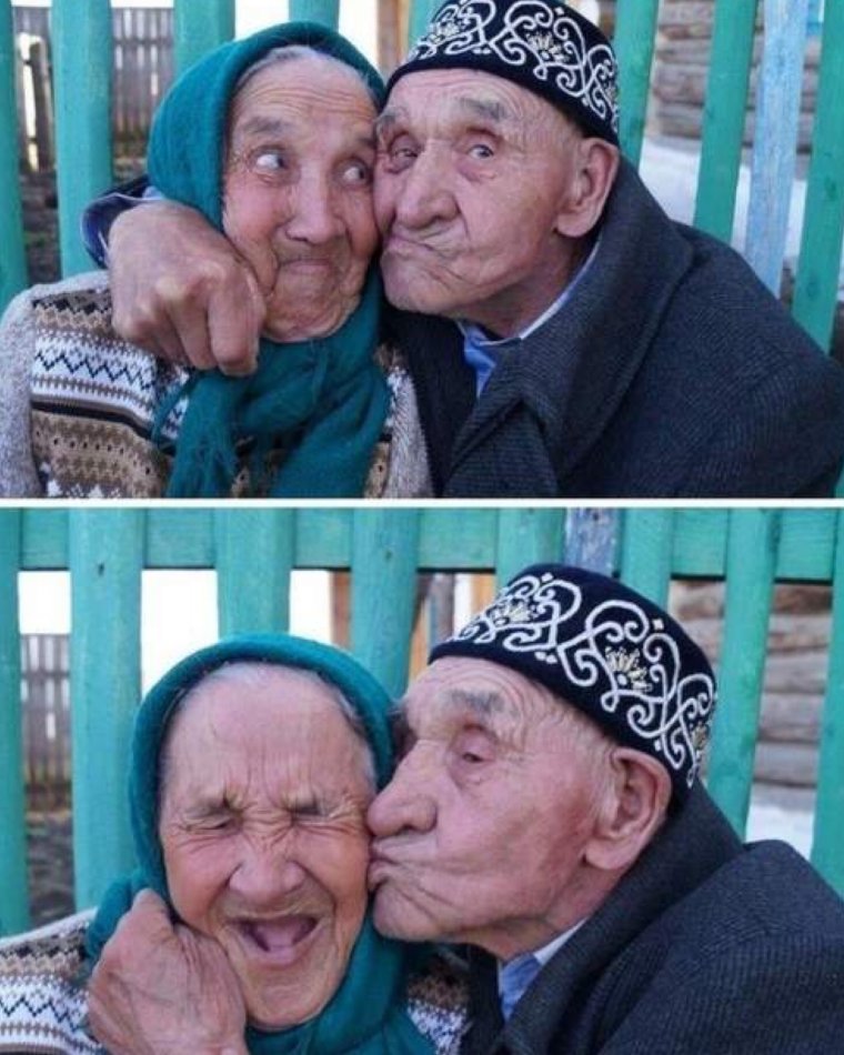 Веселые бабушка и дедушка