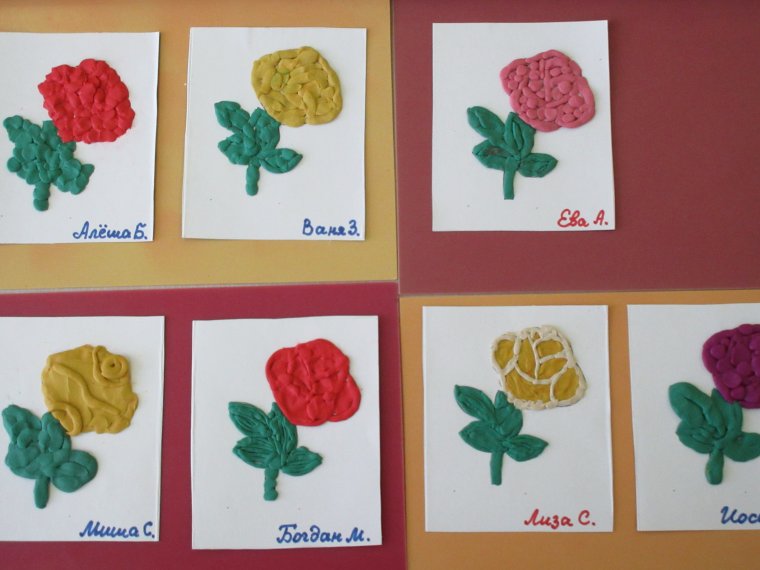 Лепка цветков для дошкольников