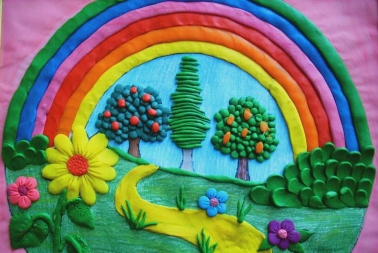 Пластилин цветочек