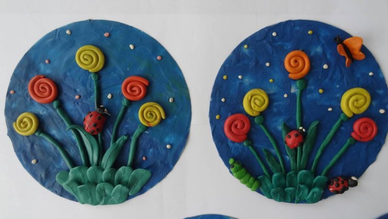 Аппликация цветы из цветной бумаги