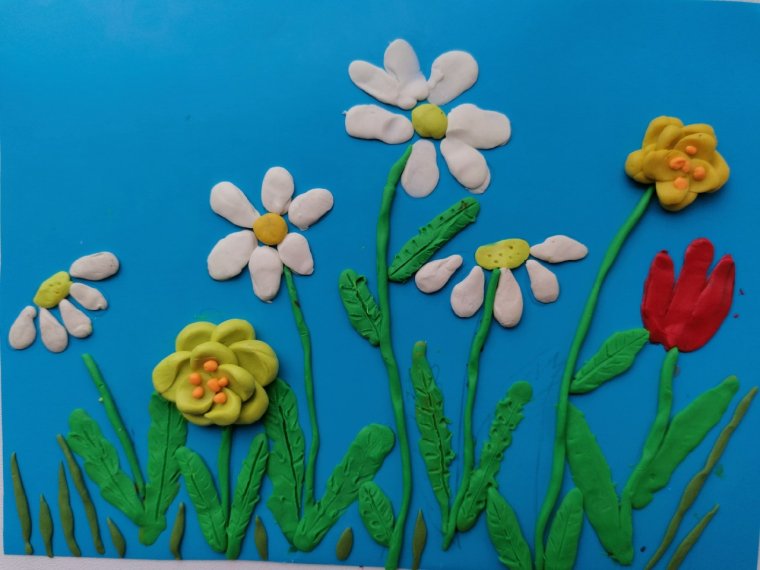 Пластилинография цветы для мамы