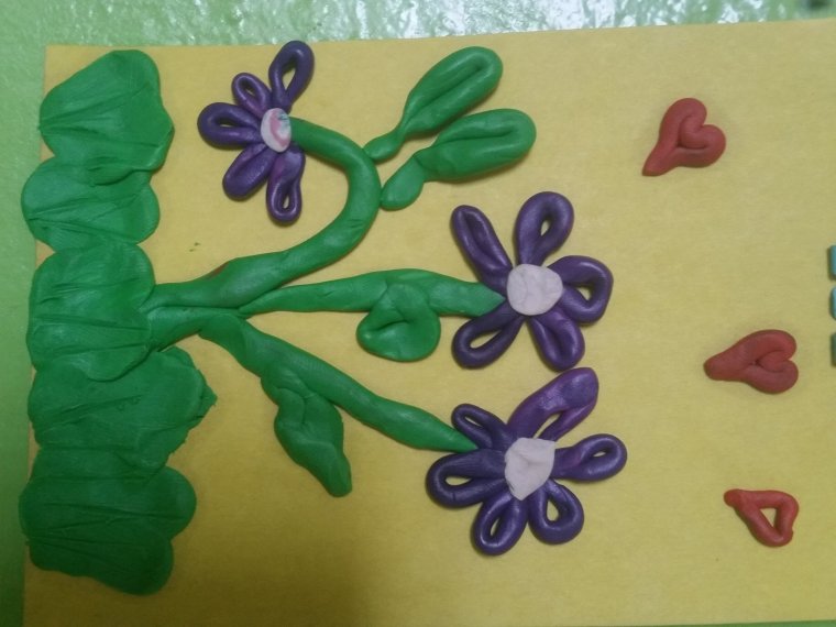 Цветы из пластилина
