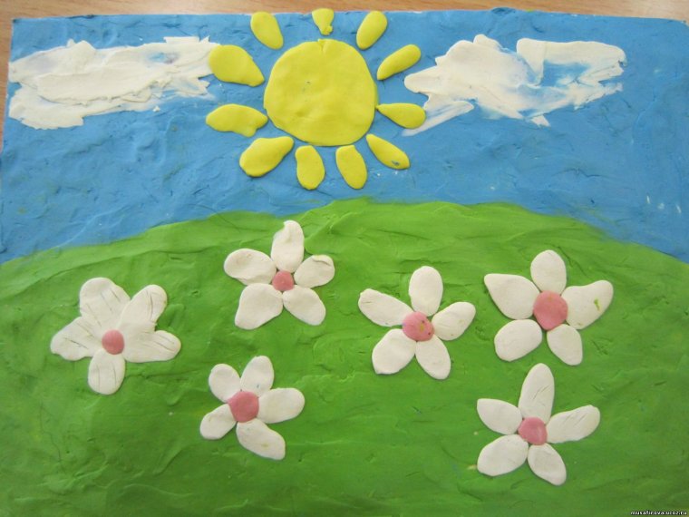 Рисование пластилином на картоне