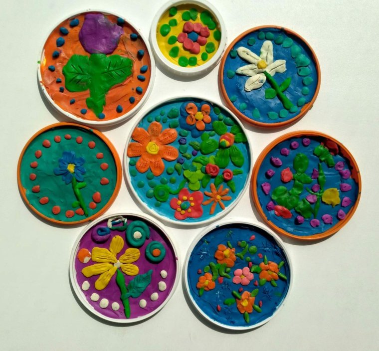 Цветы из пластилина