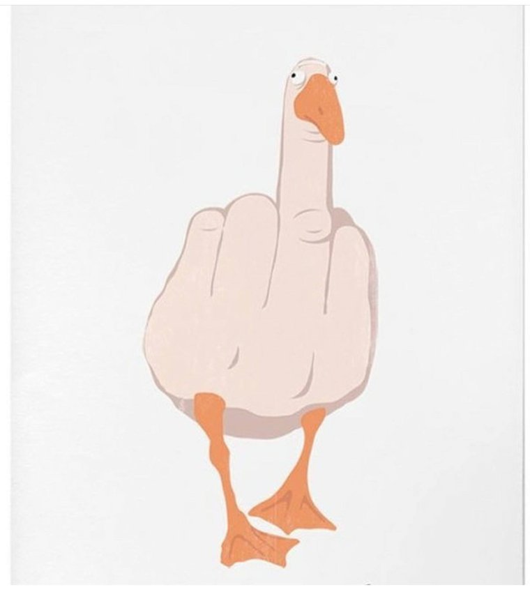 Untitled Goose game Гусь с ножом