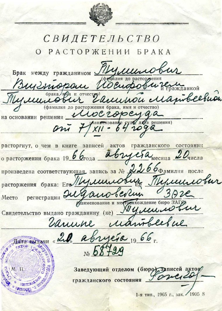 Фамилия после расторжения брака