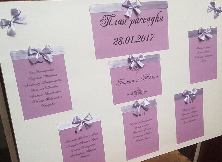 Подставка для списка гостей на свадьбу