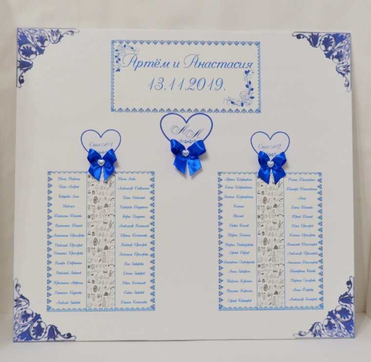 Макет для рассадки гостей на свадьбе