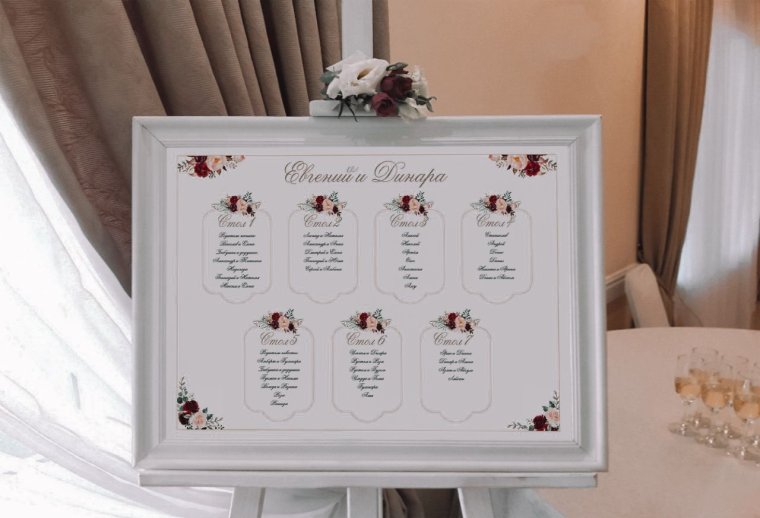 Рассадка столов на свадьбу