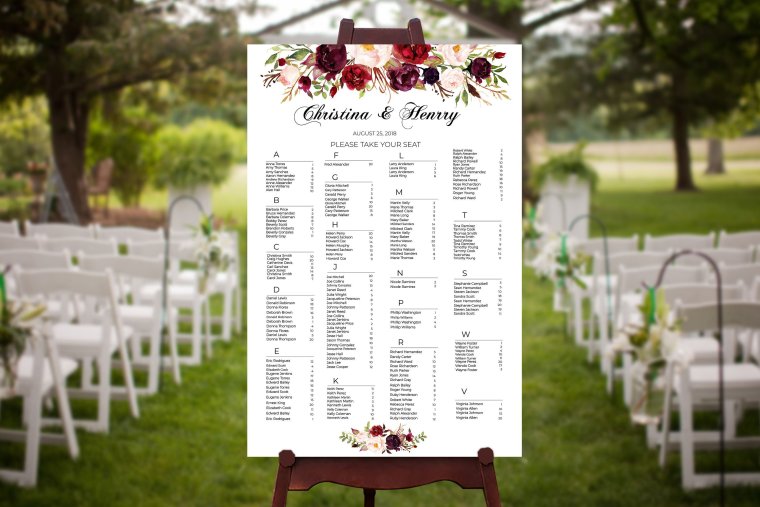 План рассадки гостей в лофт стиле