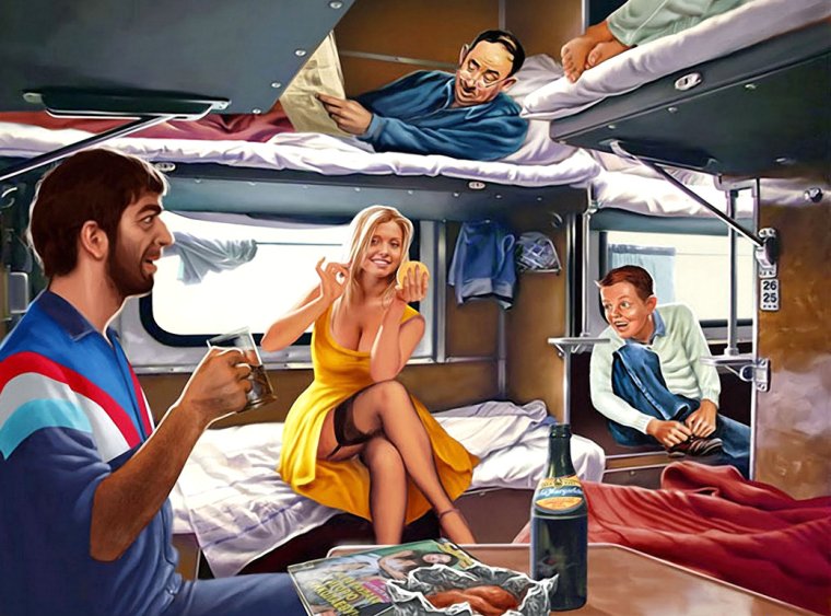 Подруги в поезде СССР