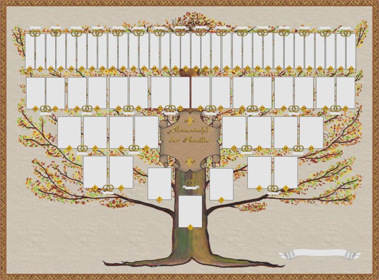 Дерево семьи шаблон черно белый