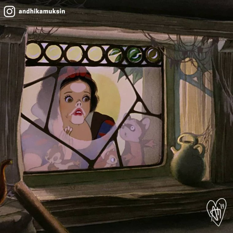 Мем Белоснежка у окна