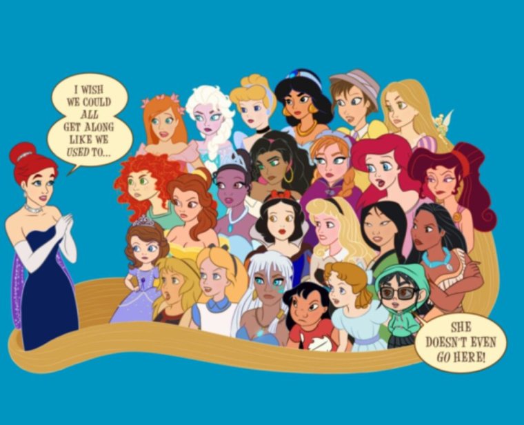 Диснеевские принцессы приколы с надписями