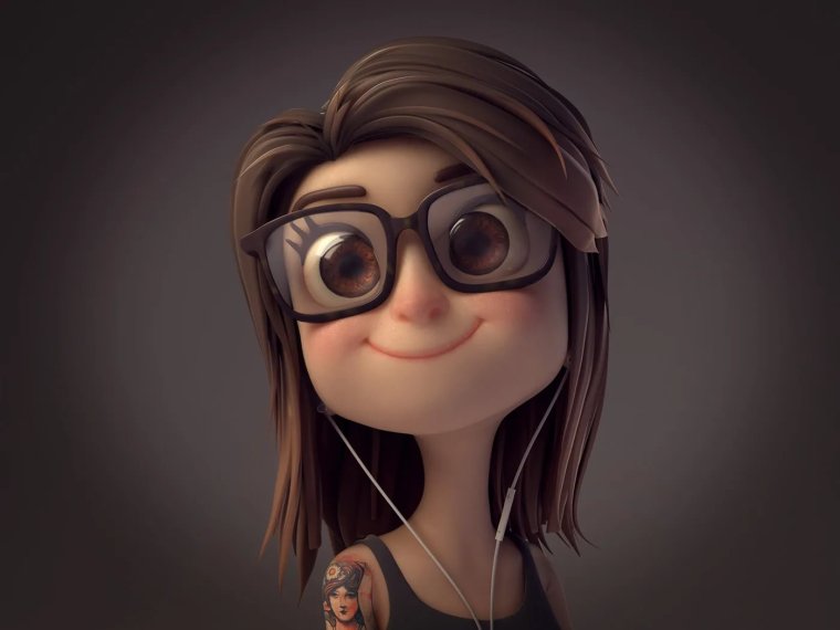 Девочка в очках из мультика
