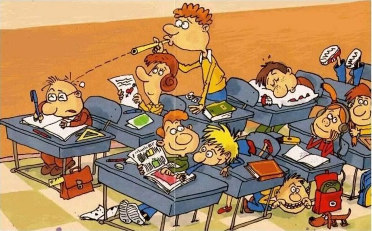 Школьник веселый в школе