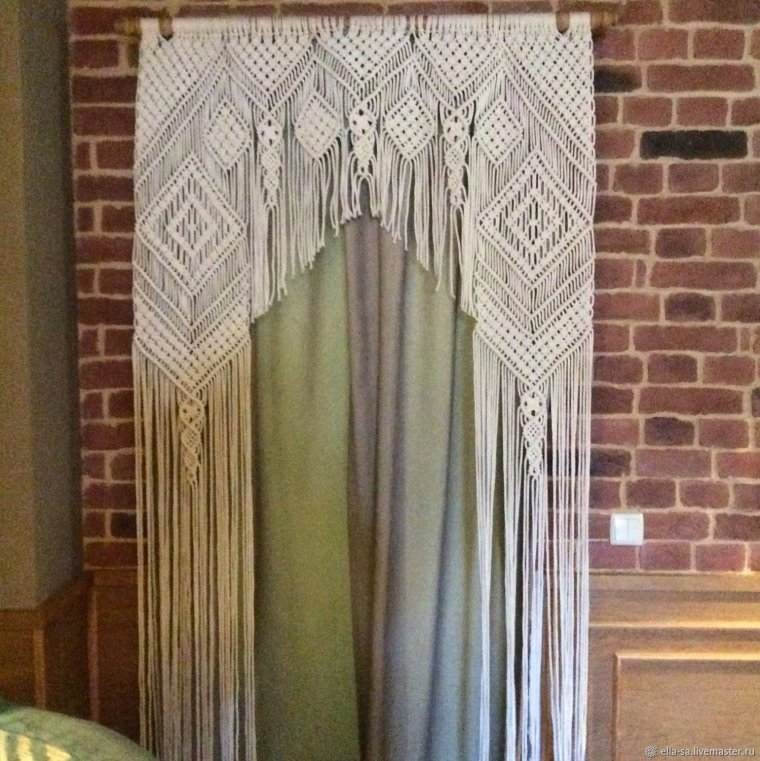 Макраме шторы на двери