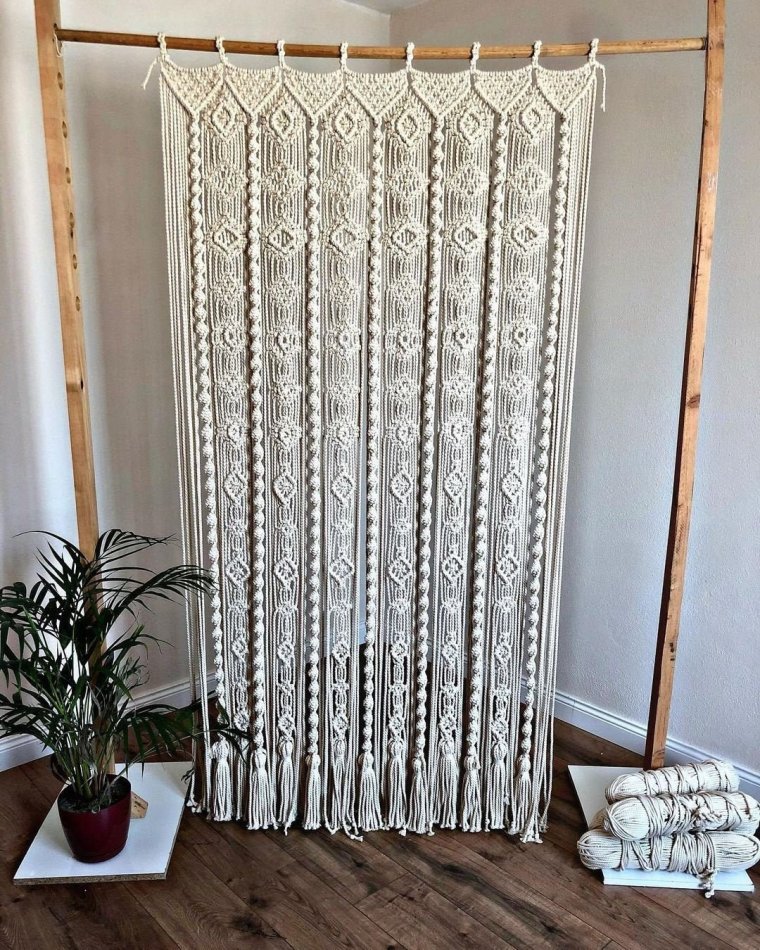 Макраме штора на дверной проем
