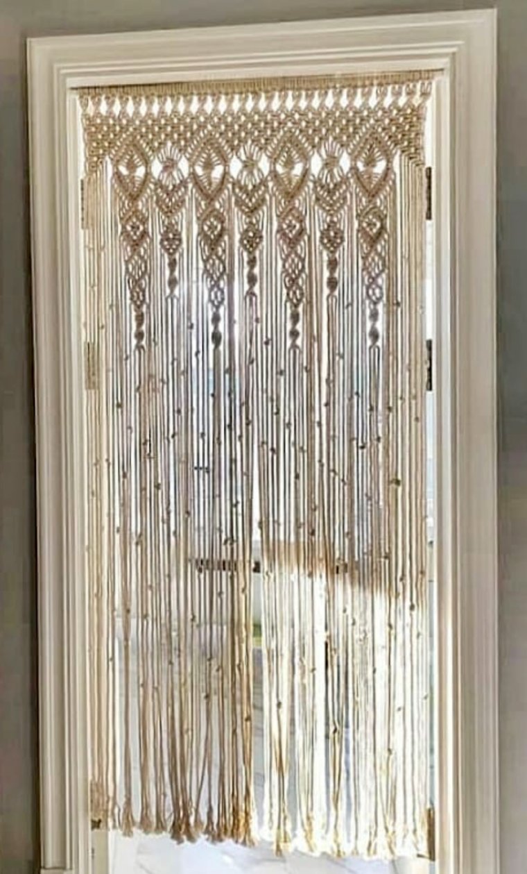 Макраме занавеска на дверь легкая