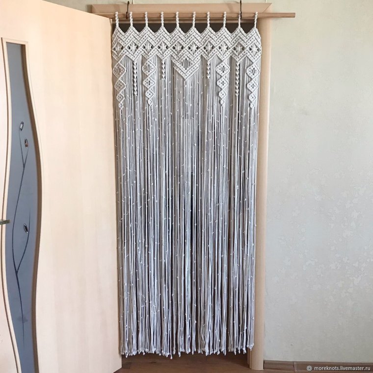 Макраме шторы на двери