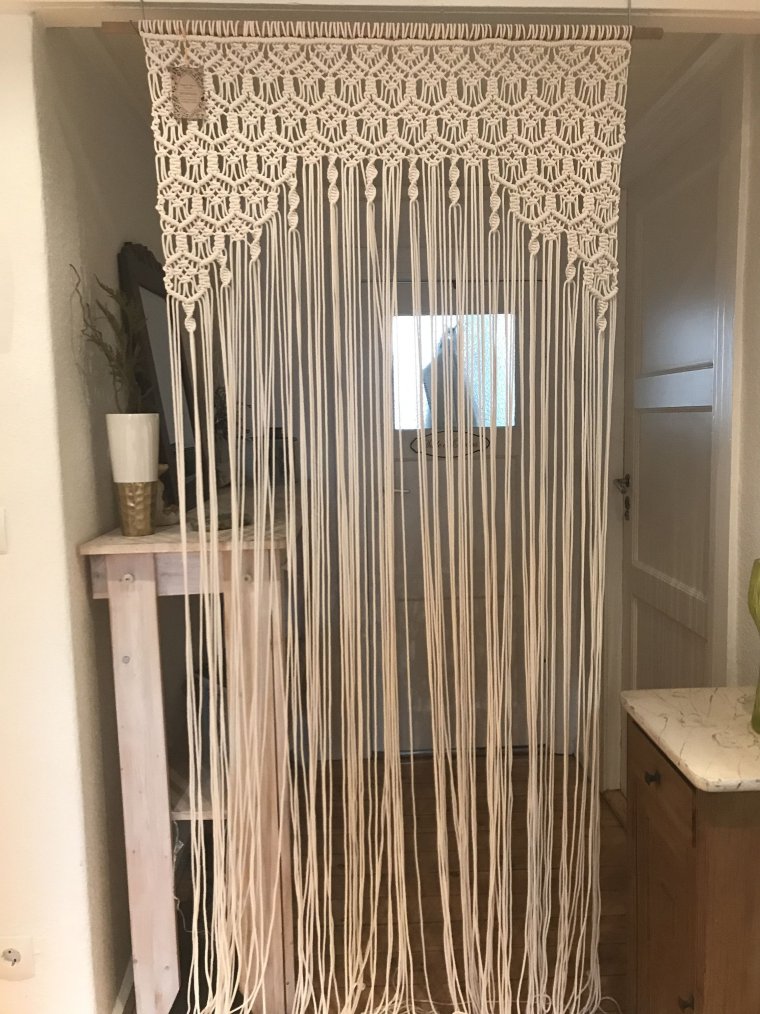 Макраме шторы на двери