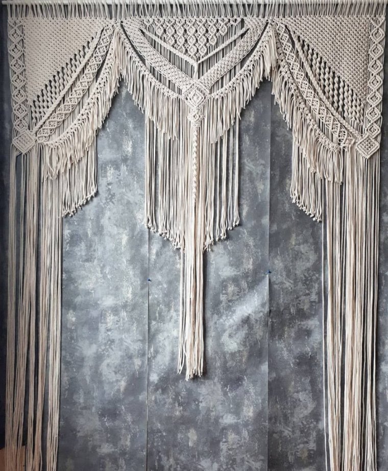Вязаные шторы макраме