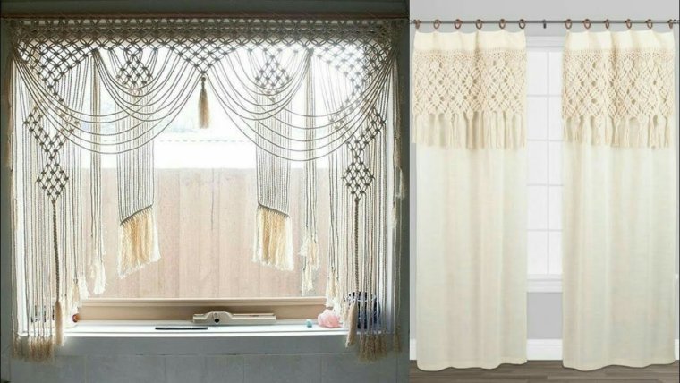 Штора на кухню макраме