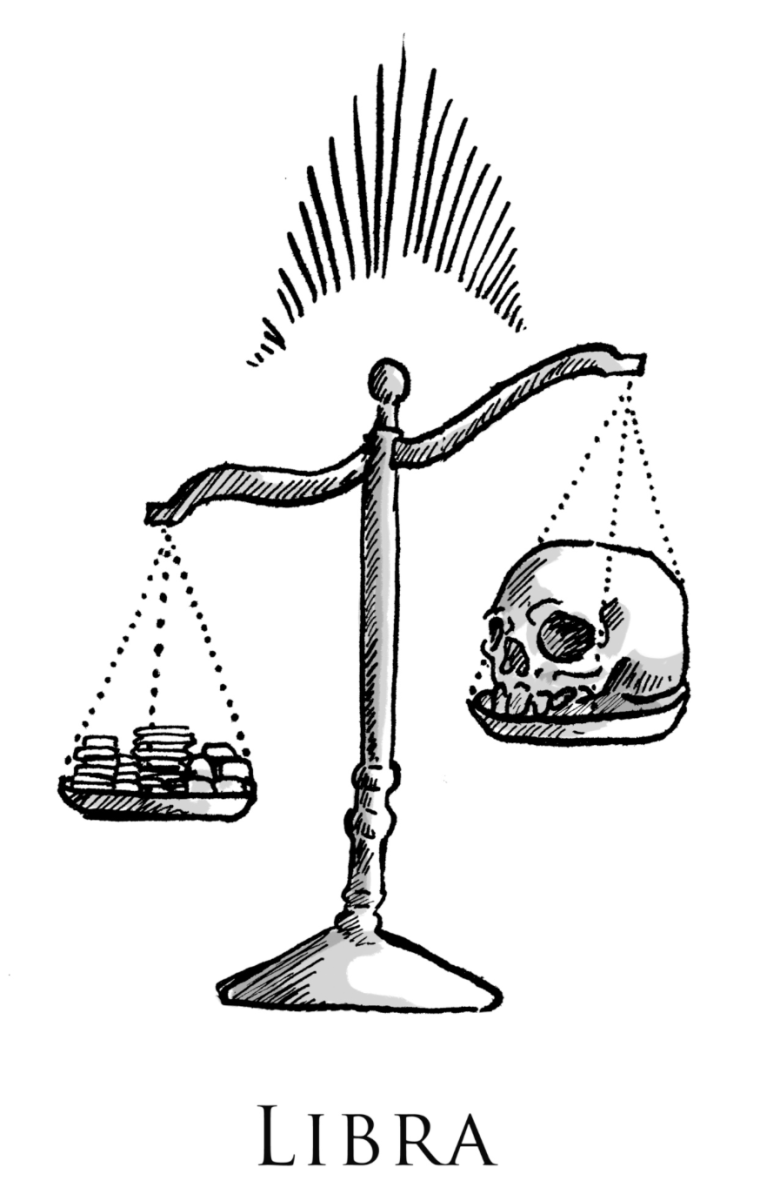 Весы знак зодиака черно белый