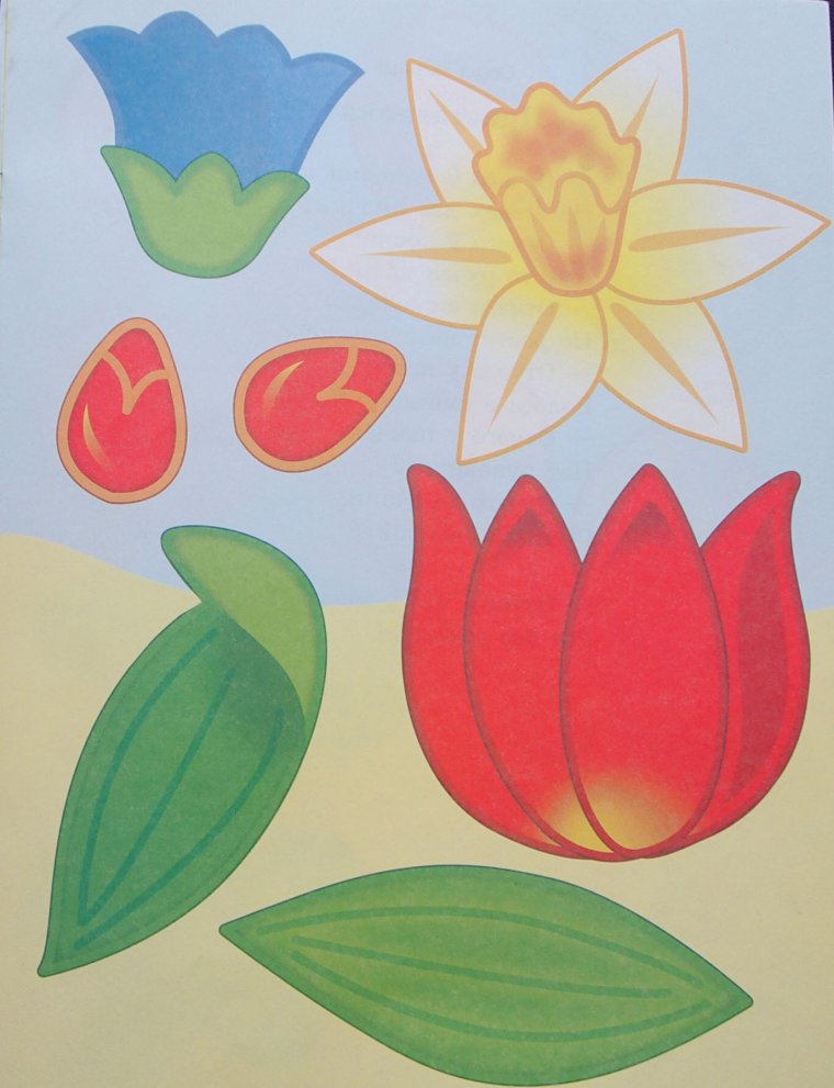 Цветочки для аппликации для детей