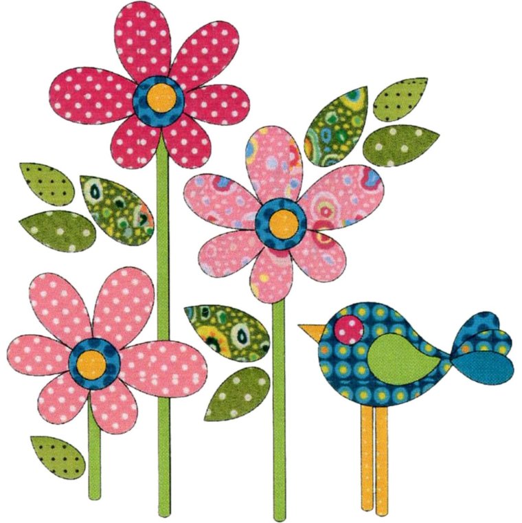 Аппликация из ткани цветы