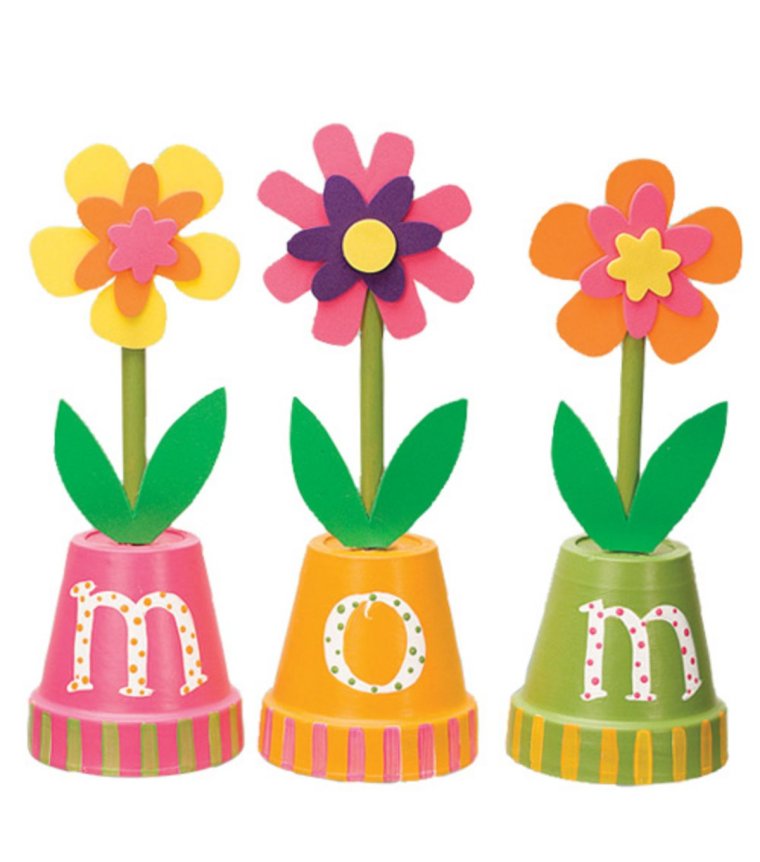 Поделка цветочек в горшочке