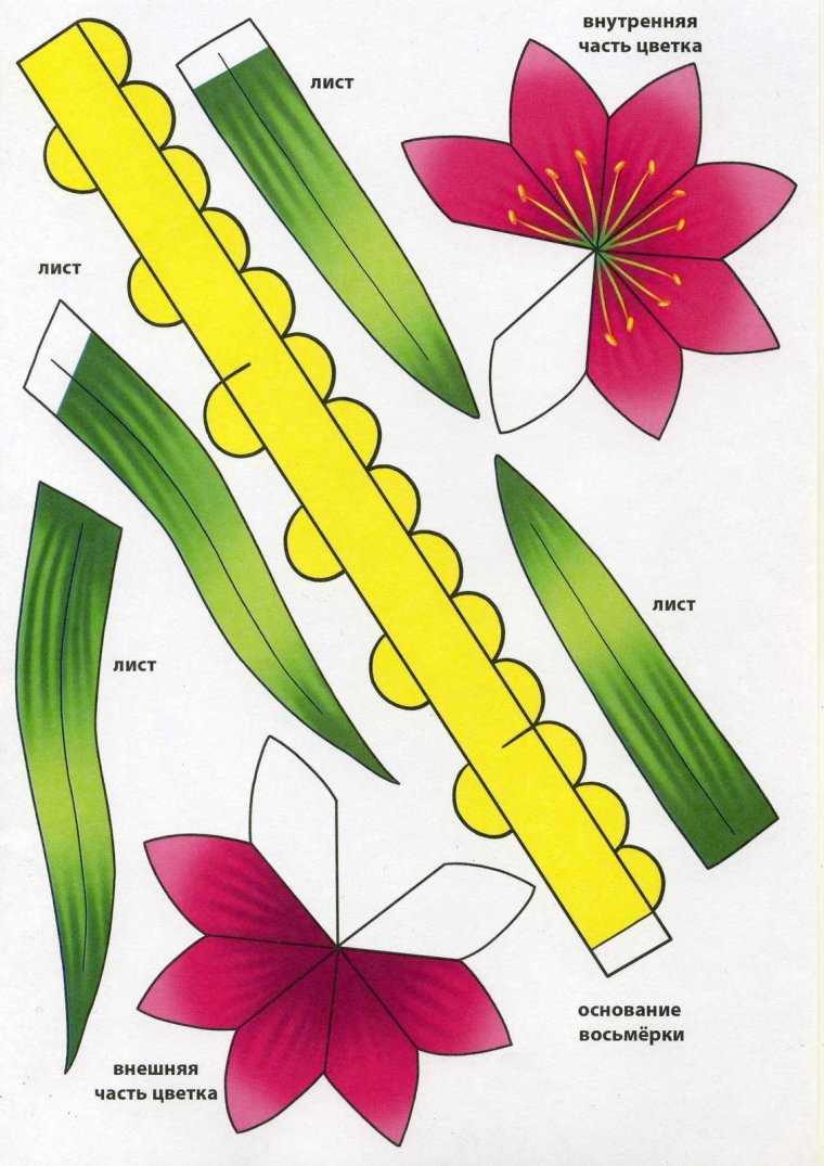 Заготовки для поделок из бумаги цветы