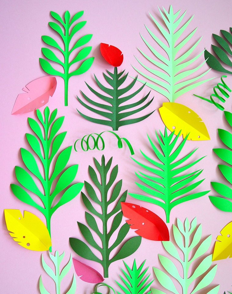 Листочки из цветной бумаги