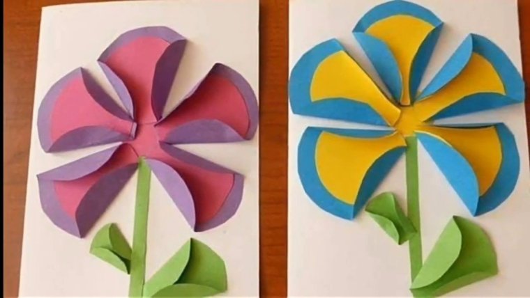 Цветы аппликация из бумаги для детей