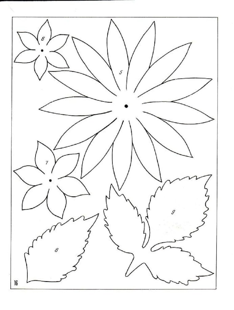 Шаблоны цветов для поделок